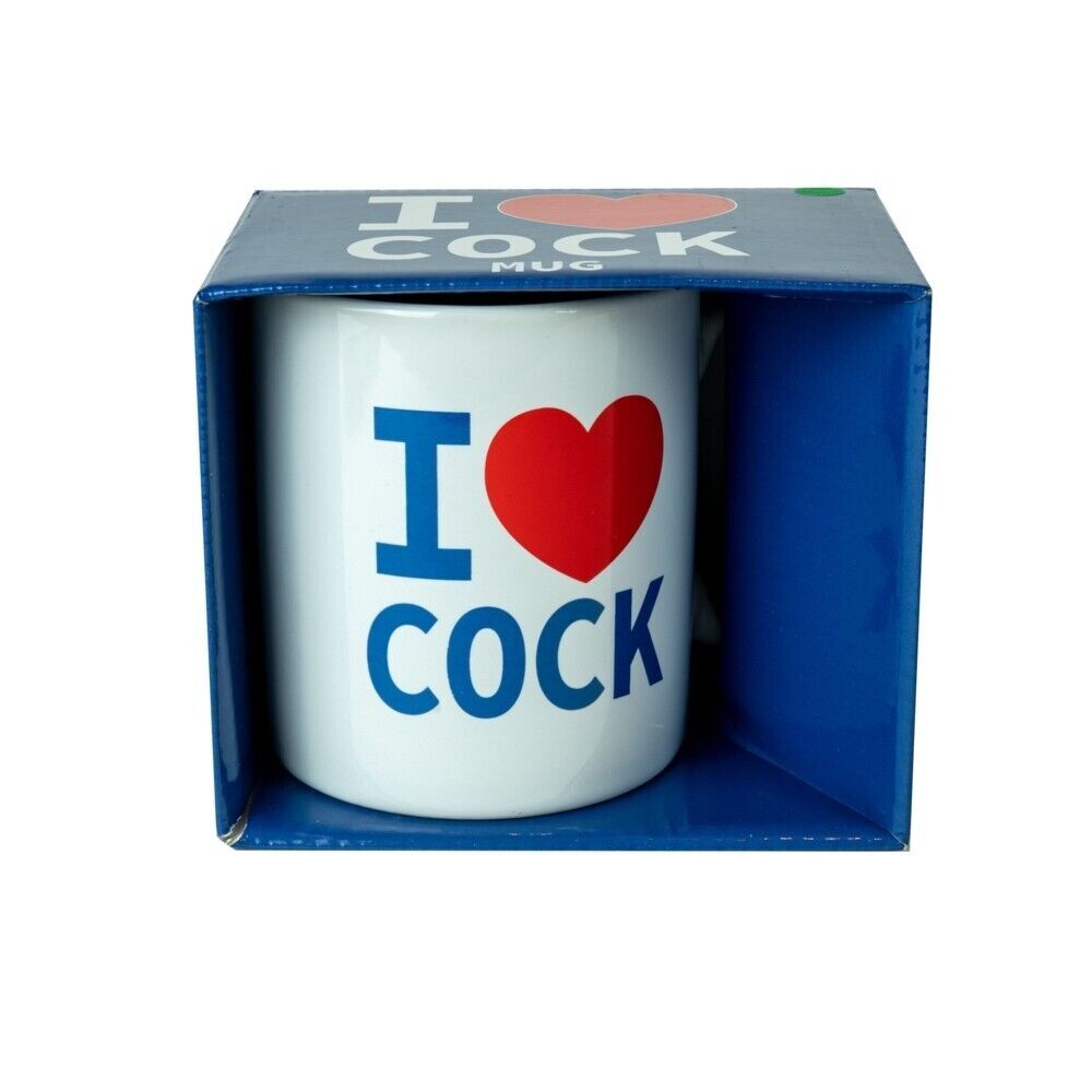 White I Love Cock Mug - Peaches & Cream