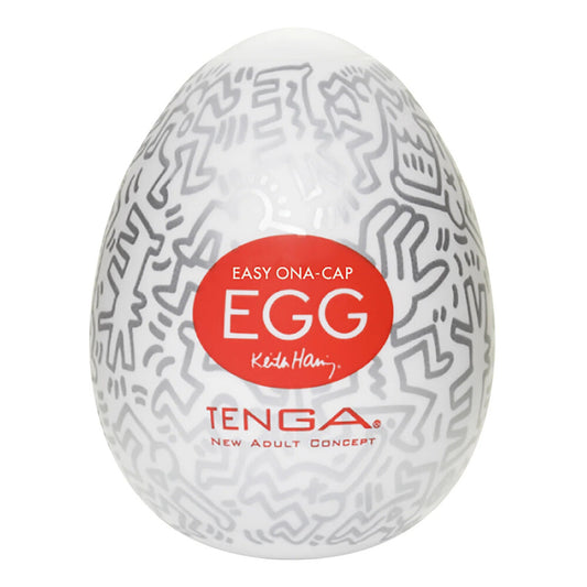 Tenga Keith Haring Party Egg Masturbator - Peaches & Cream