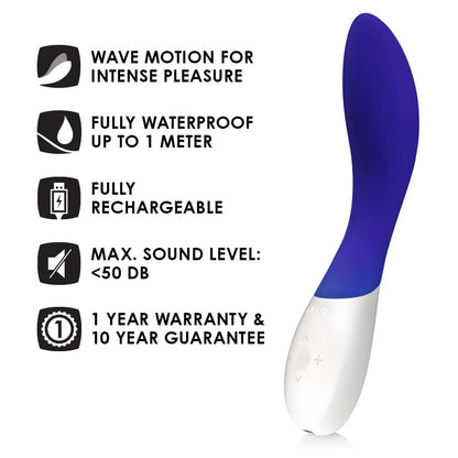 Lelo Mona Wave Midnight Blue Vibrator - Peaches & Cream