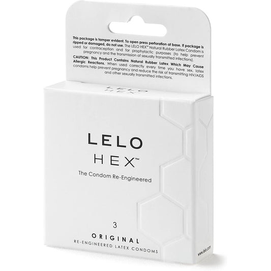 Lelo Hex Original Condoms 3 Pack - Peaches & Cream