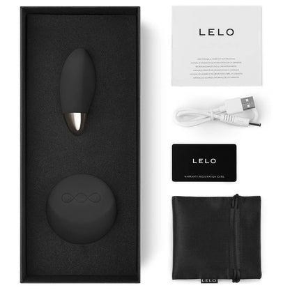 Lelo Lyla 2 Obsidian Black Vibrating Bullet - Peaches & Cream