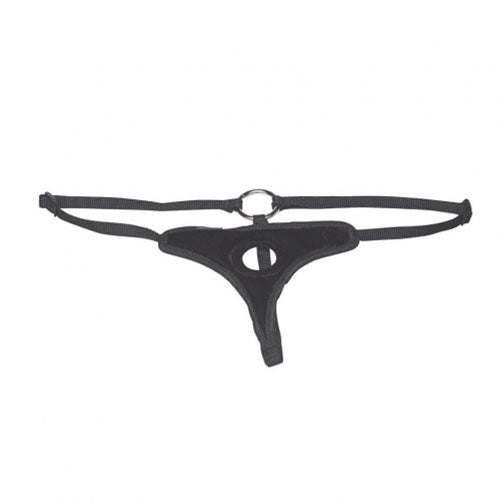 Lux Fetish Velvet Bikini Strap On Harness - Peaches & Cream