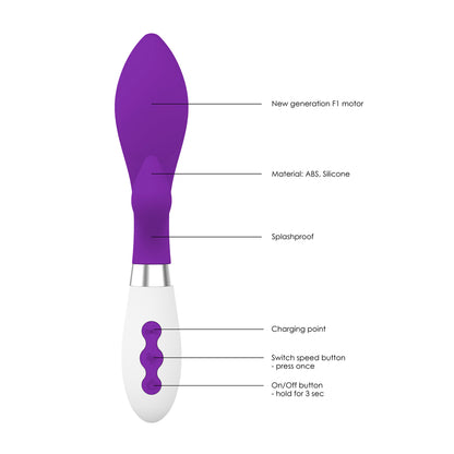 Achelois Rechargeable Vibrator Purple - Peaches & Cream