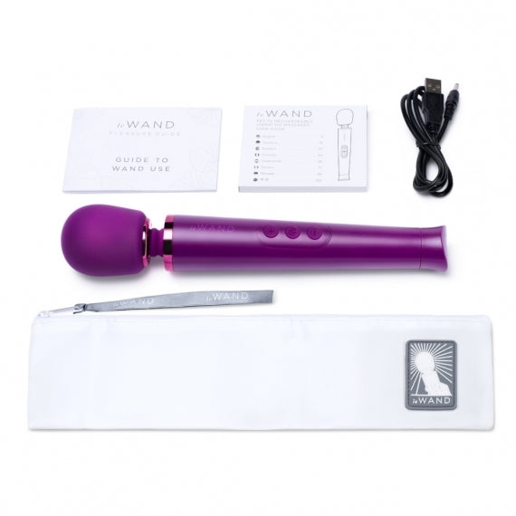 Le Wand Petite Rechargeable Vibrating Massager Dark Cherry - Peaches & Cream