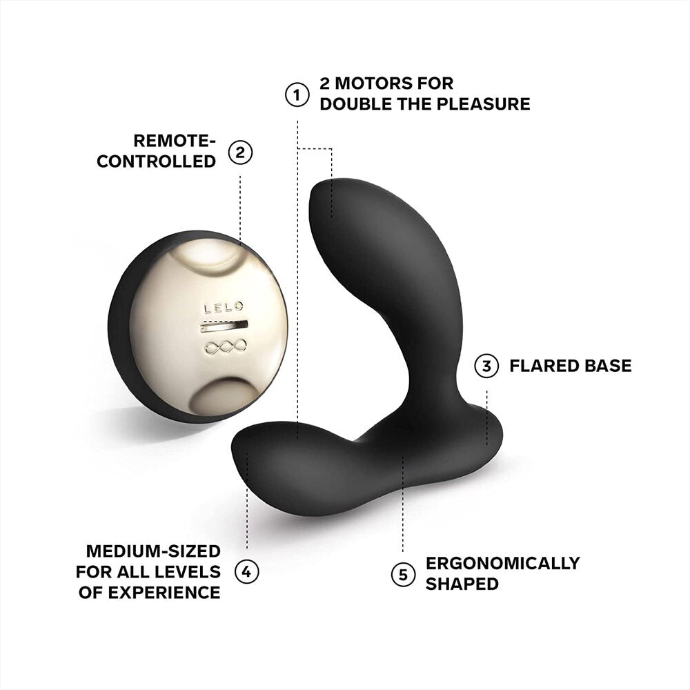 Lelo Hugo Luxury Prostate Massager Black - Peaches & Cream