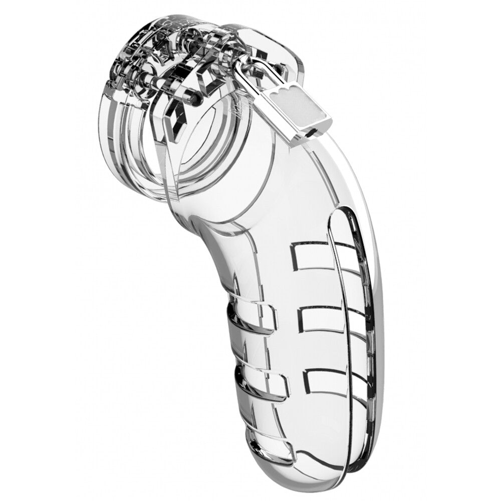 Man Cage 06 Male 5.5 Inch Clear Chastity Cage - Peaches & Cream