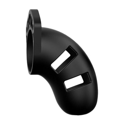 Man Cage 20 Male 3.5 Inch Black Silicone Chastity Cage - Peaches & Cream