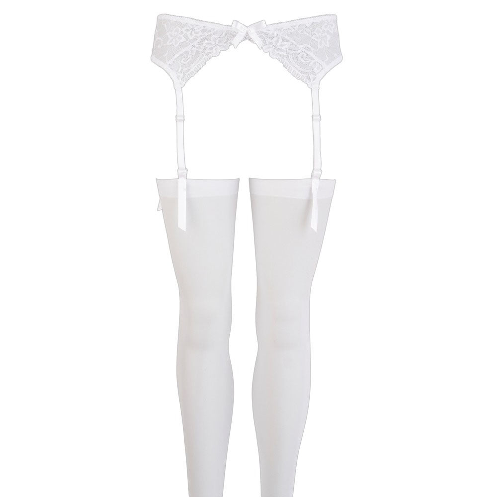 Suspender Set White - Peaches & Cream