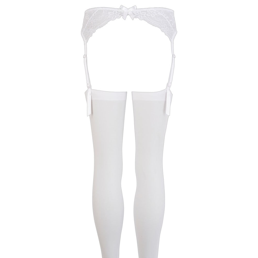 Suspender Set White - Peaches & Cream