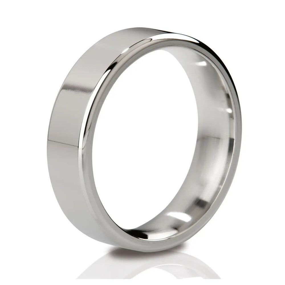 MyStim Duke Stainless Steel Polished Cock Ring - Peaches & Cream