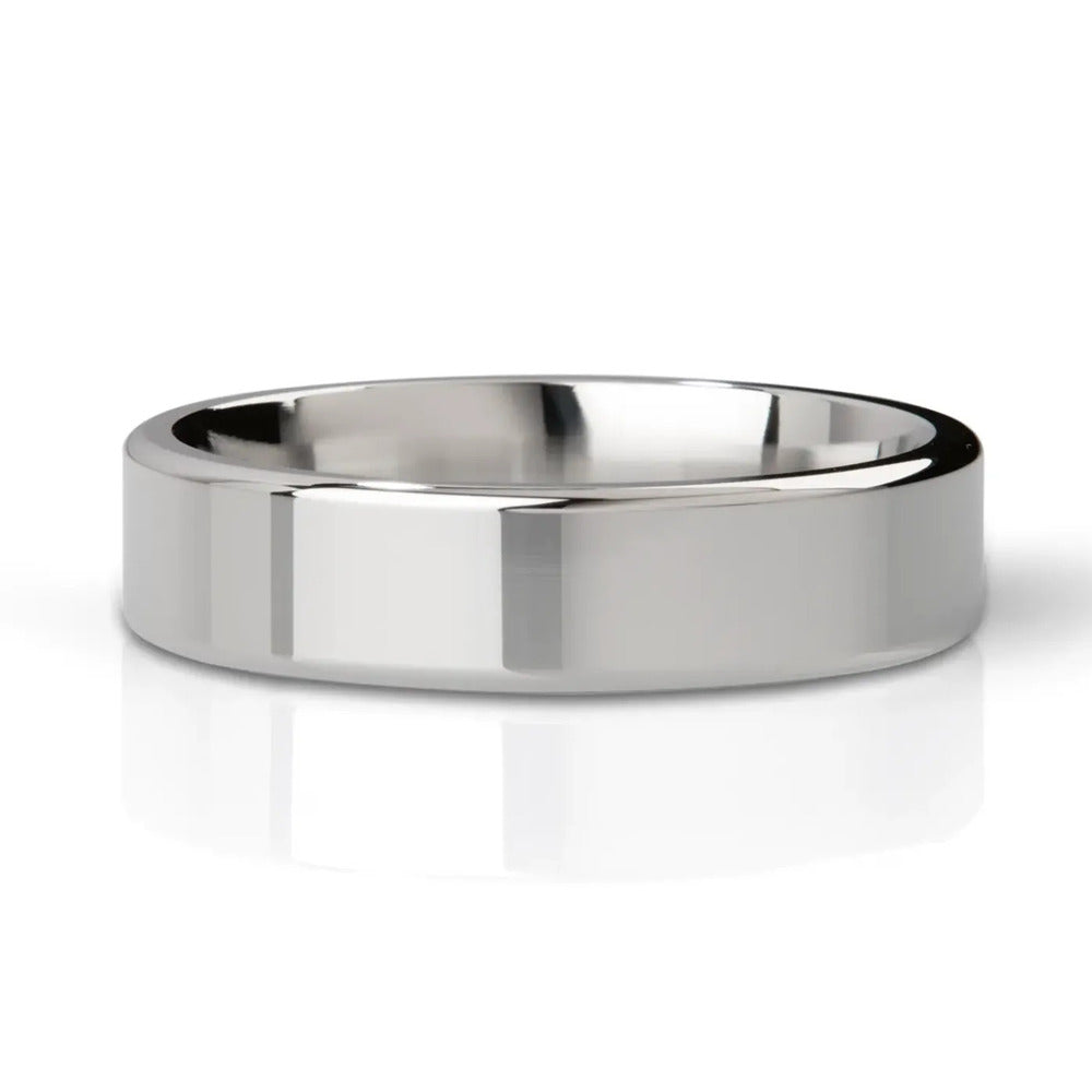 MyStim Duke Stainless Steel Polished Cock Ring - Peaches & Cream