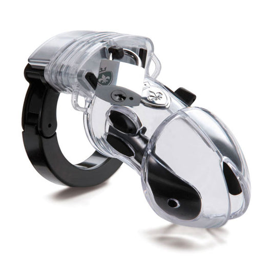 MyStim Pubic Enemy No 1 EStim Chastity Cock Cage - Peaches & Cream