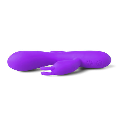 Double Bunny 12 speed Silicone Vibe Purple - Peaches & Cream