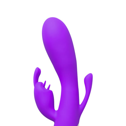 Double Bunny 12 speed Silicone Vibe Purple - Peaches & Cream