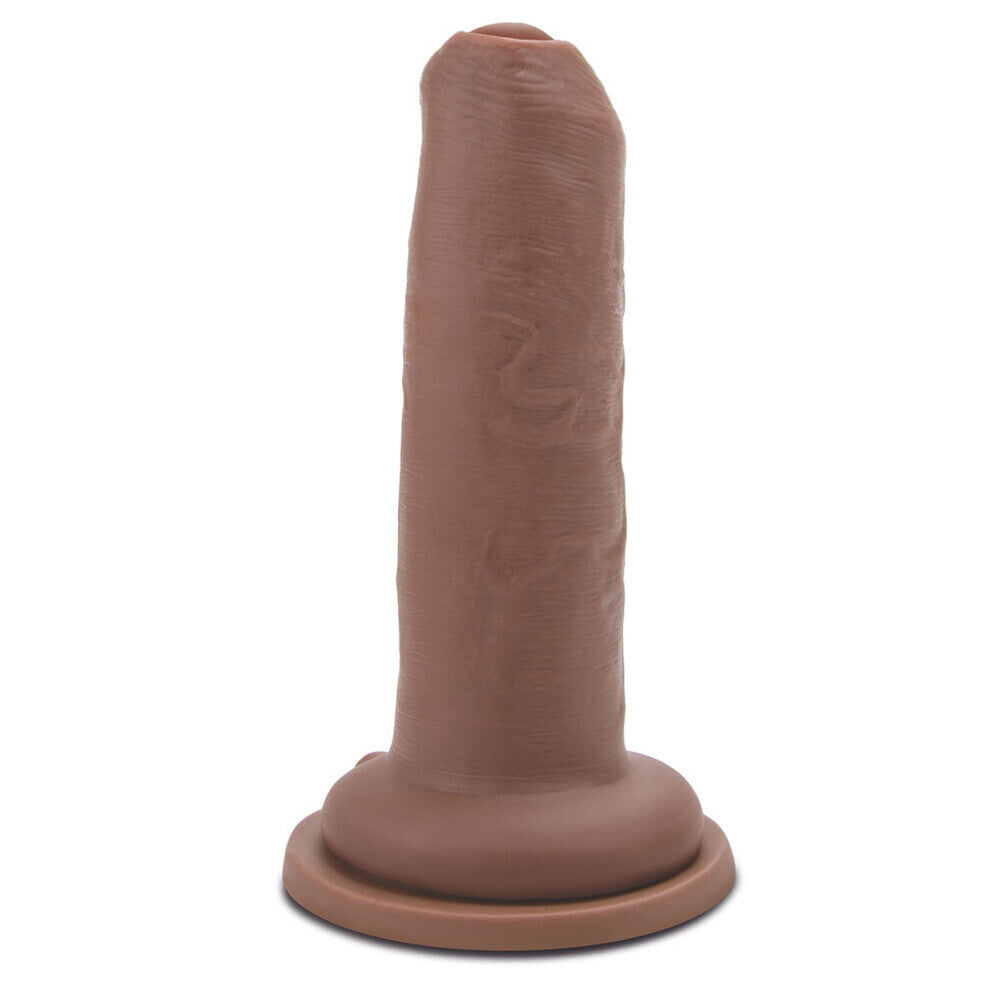 Me You Us Uncut Ultra Cock 6 Inch Dildo Flesh Brown - Peaches & Cream