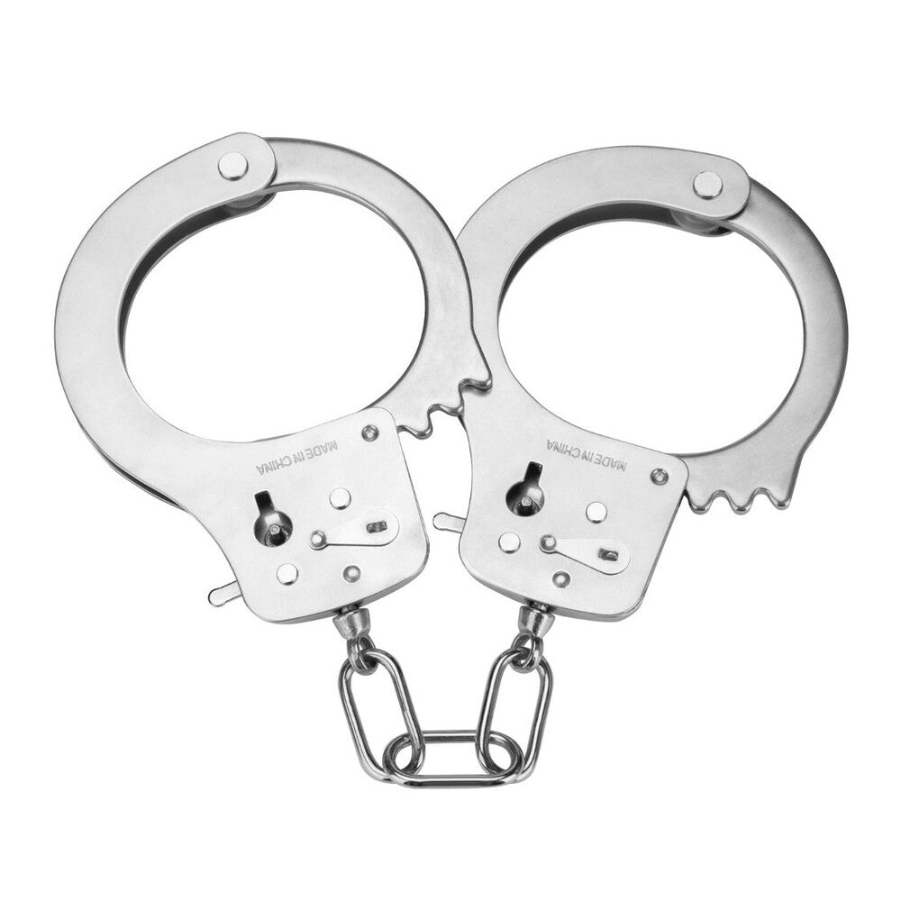 Me You Us Premium Heavy Duty Metal Bondage Handcuffs - Peaches & Cream