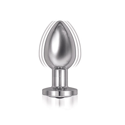 Ass Sation Remote Vibrating Butt Plug Silver - Peaches & Cream