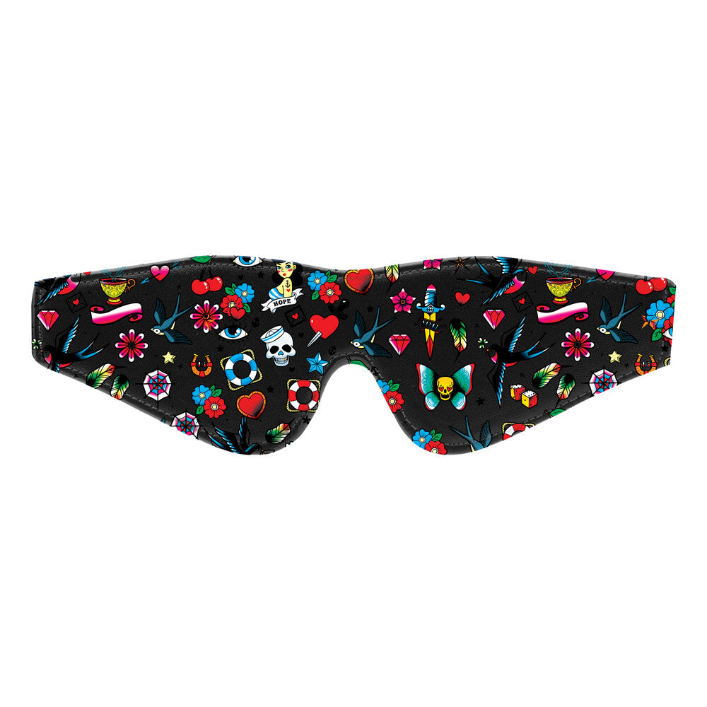 Ouch Old School Tattoo Printed Eye Mask - Peaches & Cream