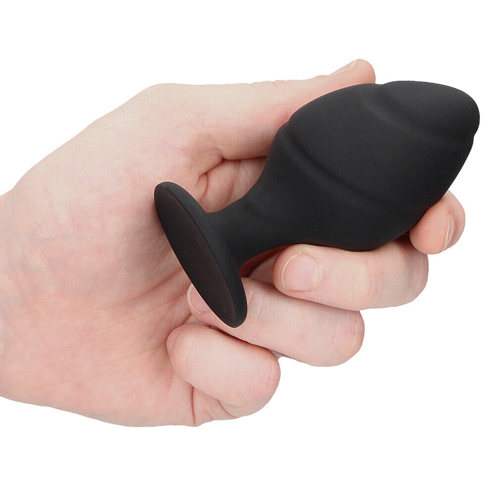 Ouch Silicone Swirled Butt Plug Set Black - Peaches & Cream