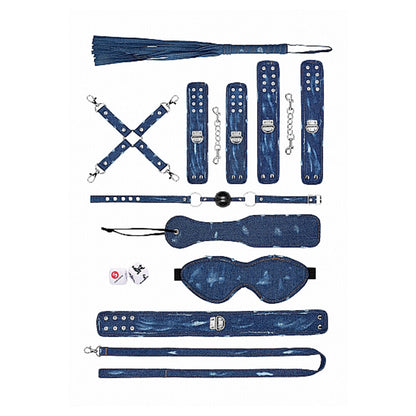 Ouch Tough Denim Style Bondage Kit - Peaches & Cream