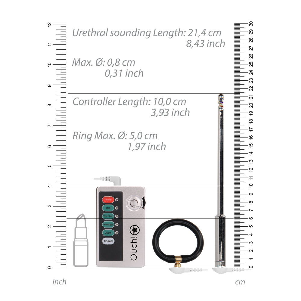 Ouch E Stimulation Urethral Sounding Set - Peaches & Cream