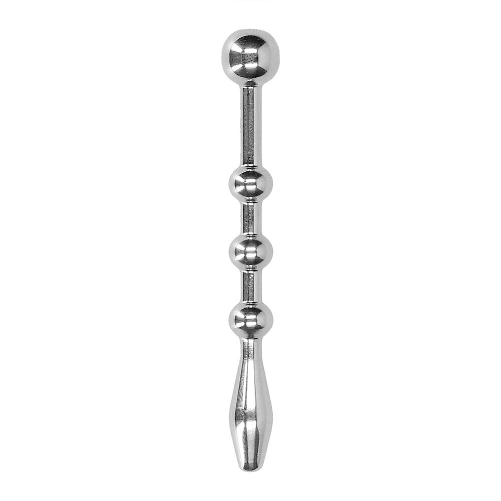 Ouch Urethral Sounding Stainless Steel Plug With Balls - Peaches & Cream