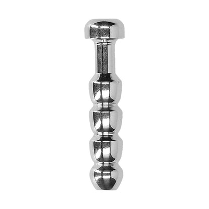 Ouch Urethral Sounding Stainless Steel Ridged Plug - Peaches & Cream