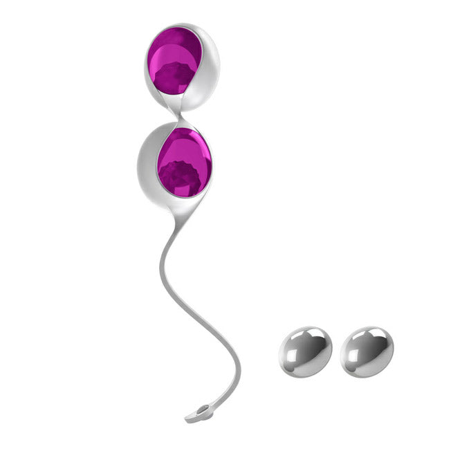 Ovo L1 Silicone Love Balls Waterproof White And Light Violet - Peaches & Cream