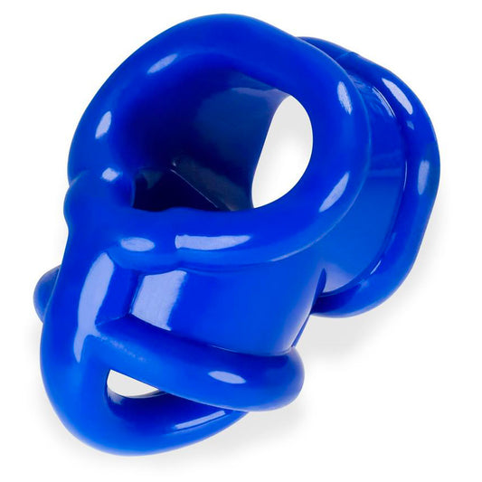 Oxballs Ballsling With Ballsplitter Cockring Police Blue - Peaches & Cream