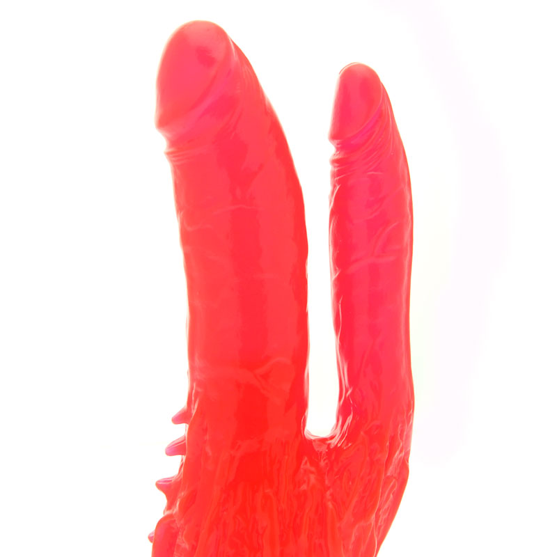 9 Inch Wall Bangers Double Penetrator Waterproof Vibrator - Peaches & Cream