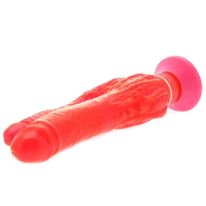 9 Inch Wall Bangers Double Penetrator Waterproof Vibrator - Peaches & Cream