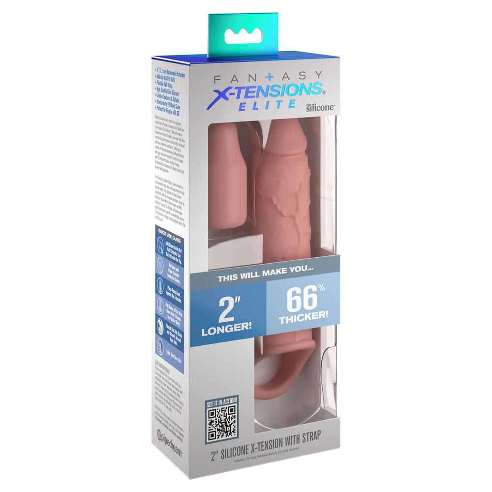 XTensions Elite 2 Inch Penis Extender With Strap - Peaches & Cream