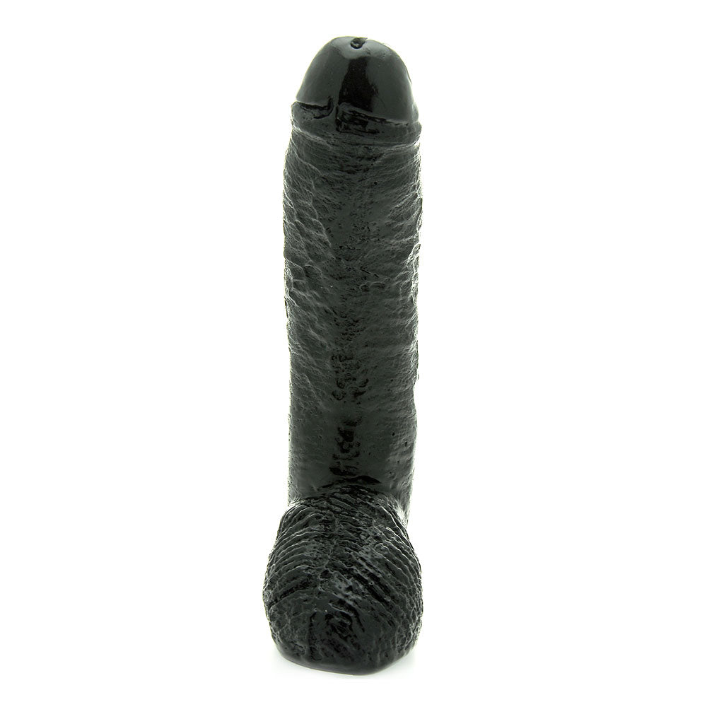 Basix 10 Inch Fat Boy Black Dildo - Peaches & Cream