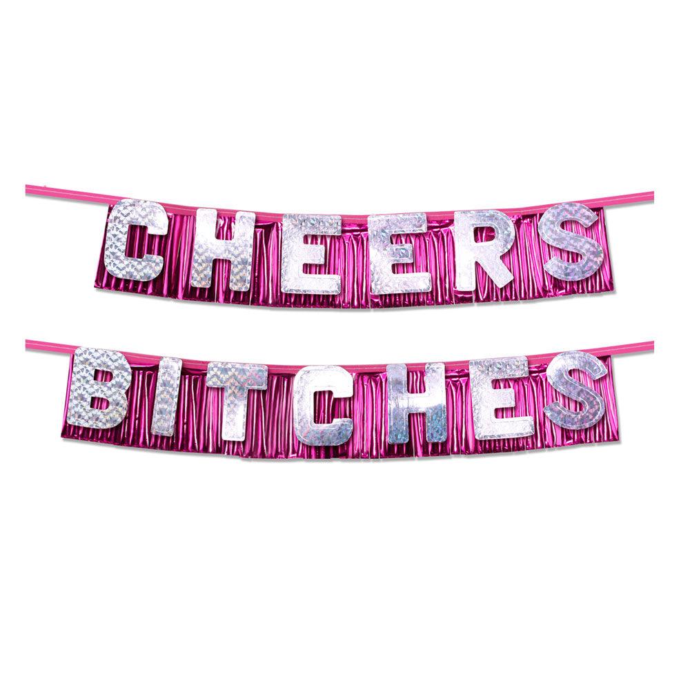 Bachelorette Party Favors Cheers Bitches Party Banner - Peaches & Cream