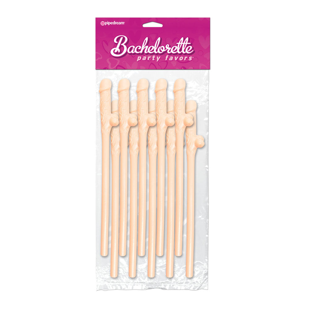 Bachelorette Party Favors 10 Pecker Straws Flesh - Peaches & Cream