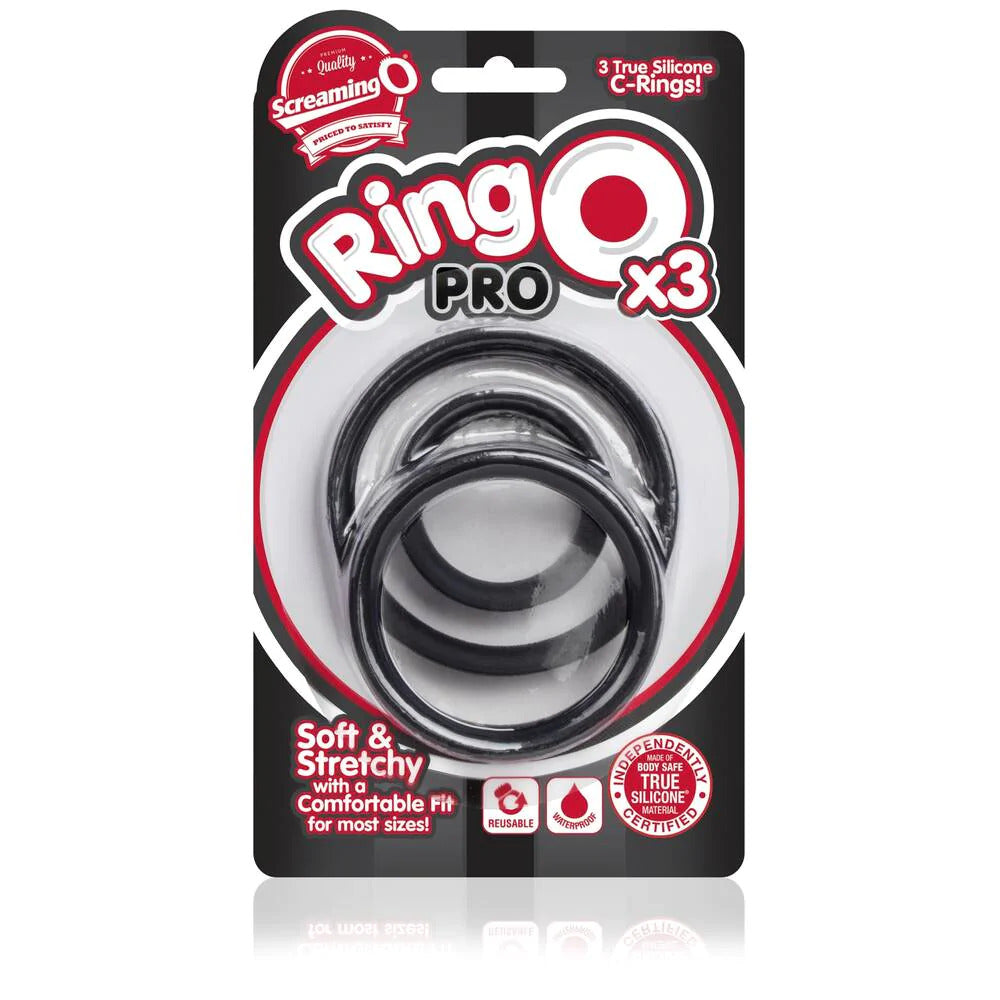 Screaming O RingO Pro X3 Cock Rings Black - Peaches & Cream