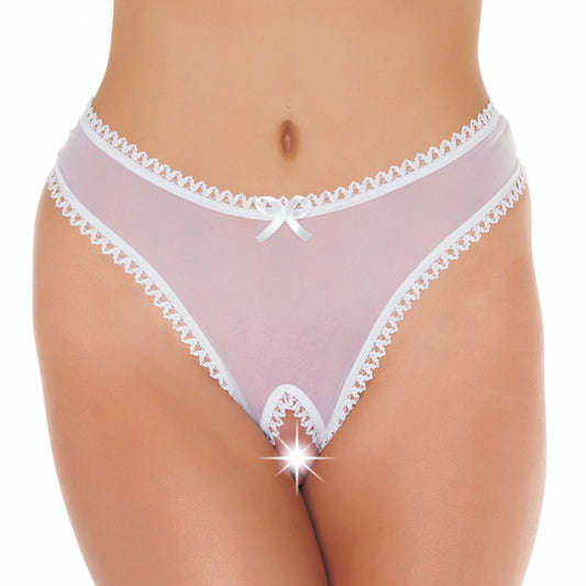 White Open Crotch GString - Peaches & Cream