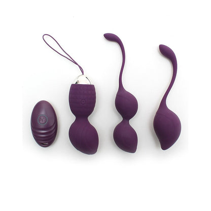 Rimini Vibrating Kegel Ball Set With Remote Control - Peaches & Cream