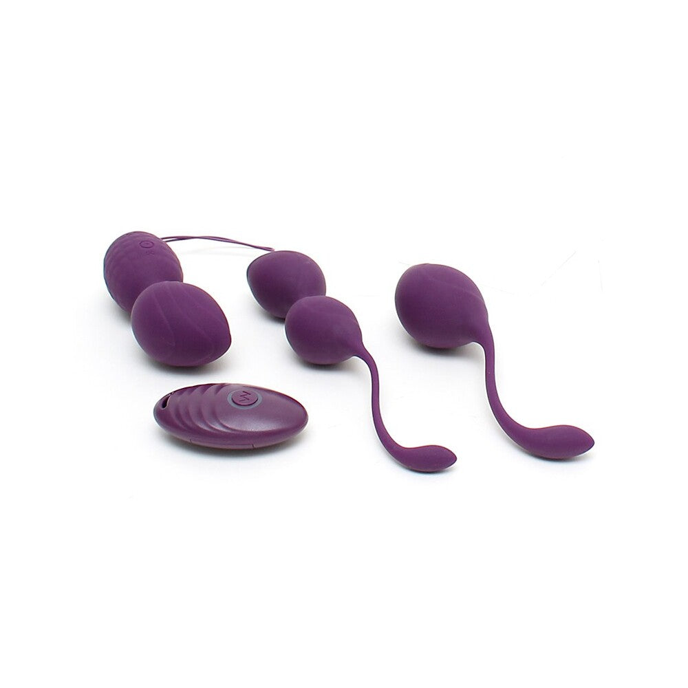 Rimini Vibrating Kegel Ball Set With Remote Control - Peaches & Cream