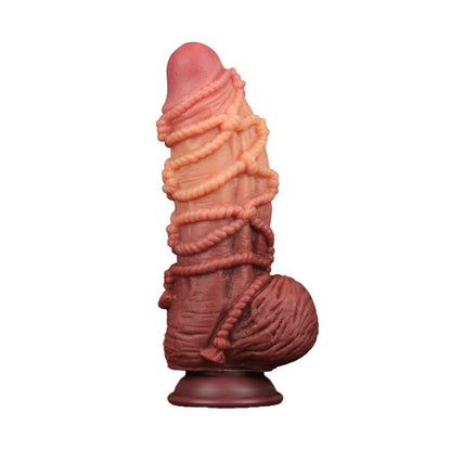 Lovetoy Extreme Dildo With Rope Pattern - Peaches & Cream