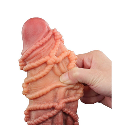 Lovetoy Extreme Dildo With Rope Pattern - Peaches & Cream