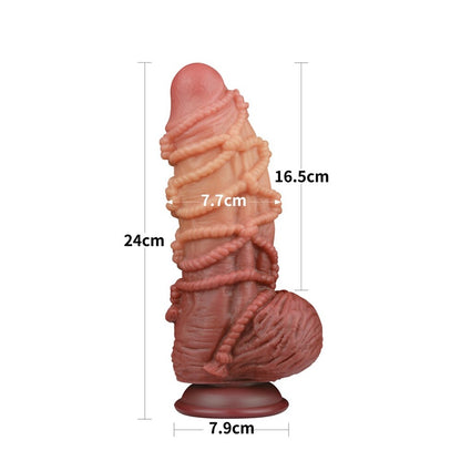 Lovetoy Extreme Dildo With Rope Pattern - Peaches & Cream