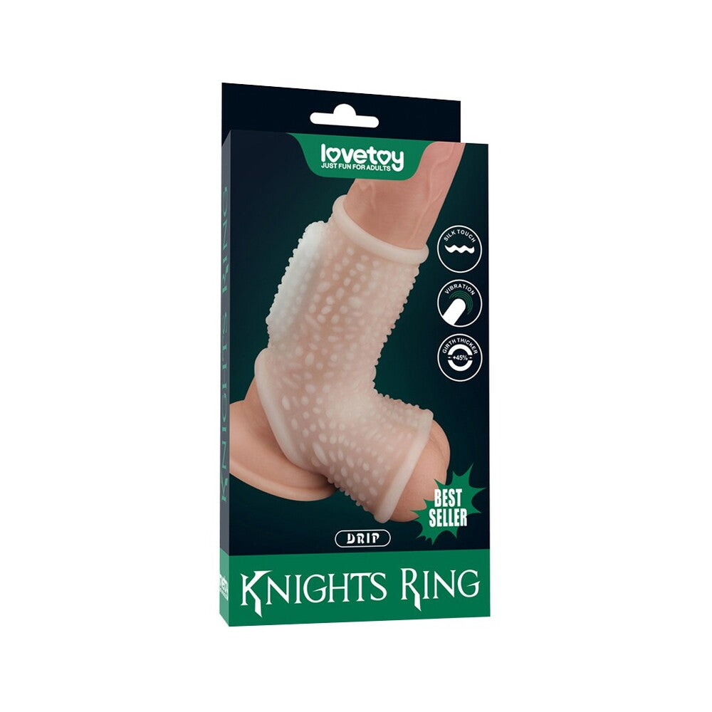 Lovetoy Drip Knights Ring Vibrating Penis Sleeve - Peaches & Cream