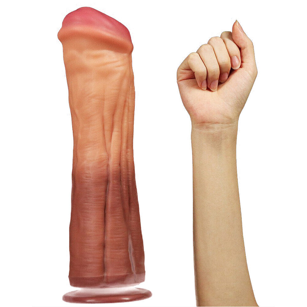 Lovetoy 12 Inch Dual Layered Silicone Horse Cock - Peaches & Cream