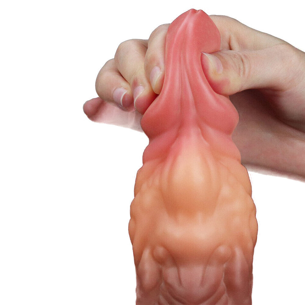 Lovetoy 7 Inch Dual Layered Silicone Cock - Peaches & Cream