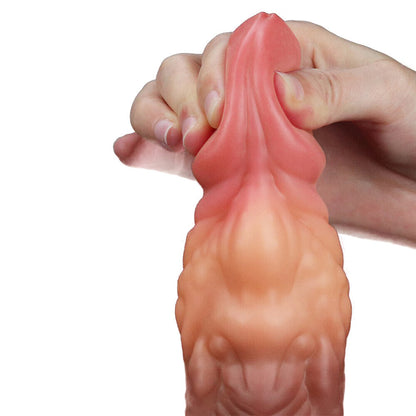 Lovetoy 7 Inch Dual Layered Silicone Cock - Peaches & Cream