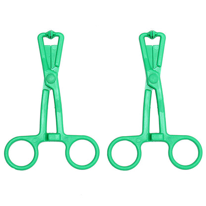 Green Scissor Nipple Clamps With Metal Chain - Peaches & Cream