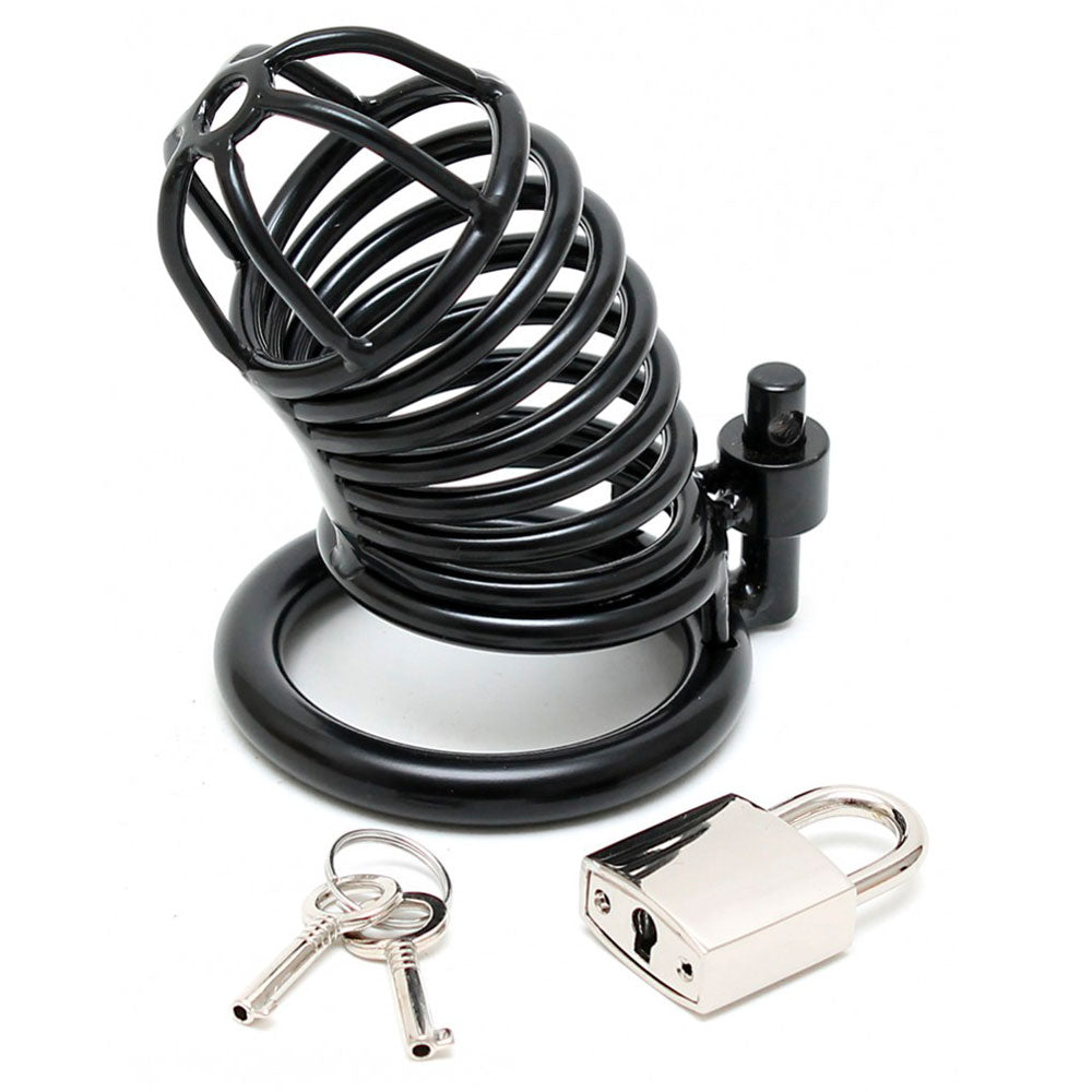 Metal Male Chastity Device With Padlock - Peaches & Cream