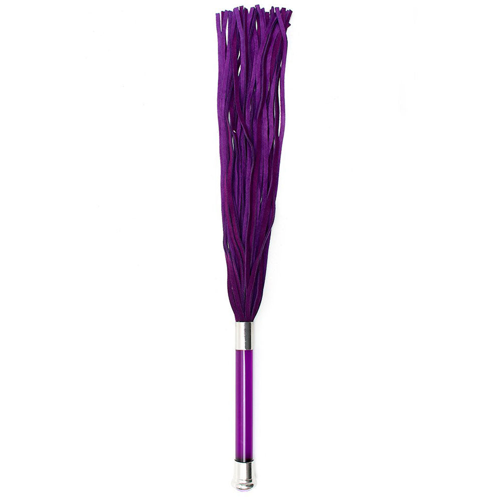 Purple Suede Flogger With Glass Handle And Crystal - Peaches & Cream