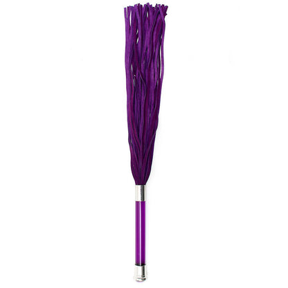 Purple Suede Flogger With Glass Handle And Crystal - Peaches & Cream